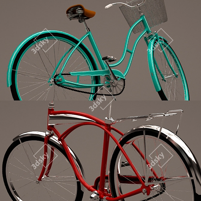 Classic Vintage Bicycles 3D model image 2