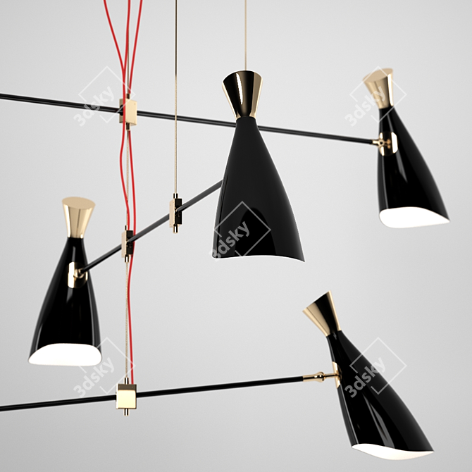 Elegant Duke Pendant Lighting 3D model image 2