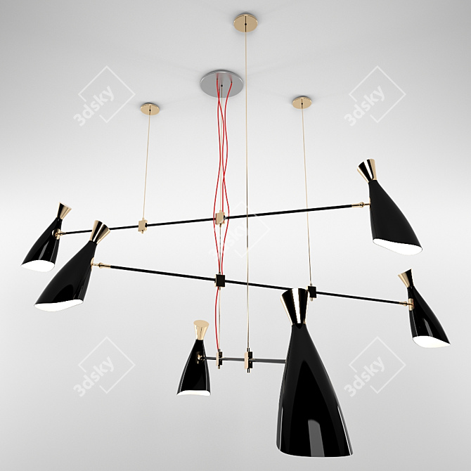 Elegant Duke Pendant Lighting 3D model image 1