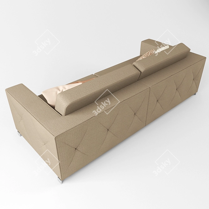 Cozy Cushioned Sofa: 2.90x1.30x0.70m 3D model image 2