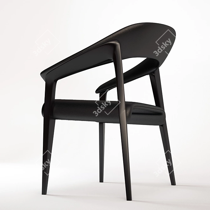 Elegant Memory Ash Armchair 3D model image 2