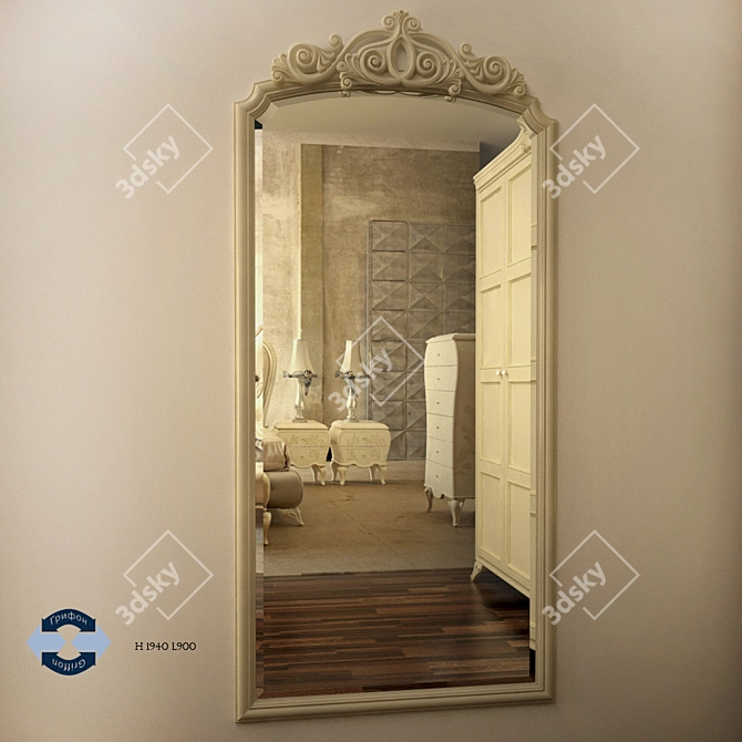 Elegant Volpi Mirror 3D model image 1