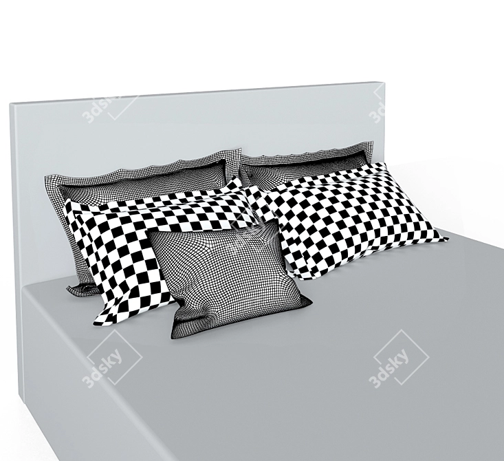 Unique Set of 5 Pillows 3D model image 2