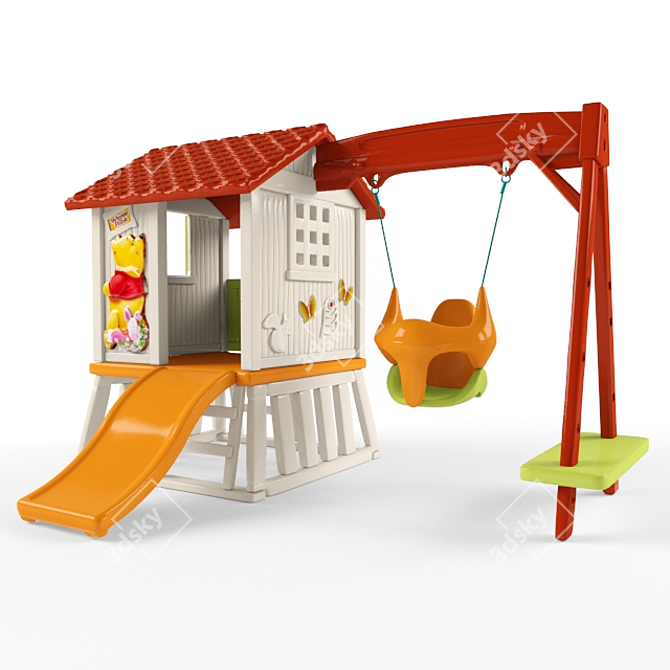 Winnie House with Slide and Swings - Smoby 3D model image 1