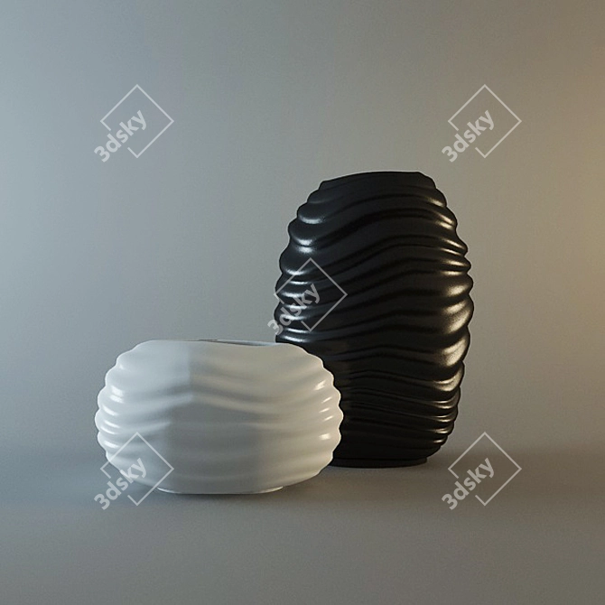 Elegant Ceramic Vase 3D model image 1