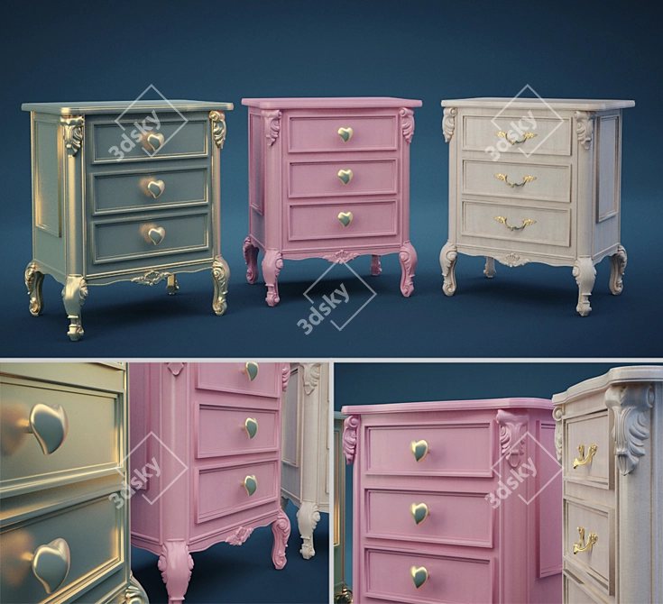 Elegant Cavio Benedetta Bedside 3D model image 1