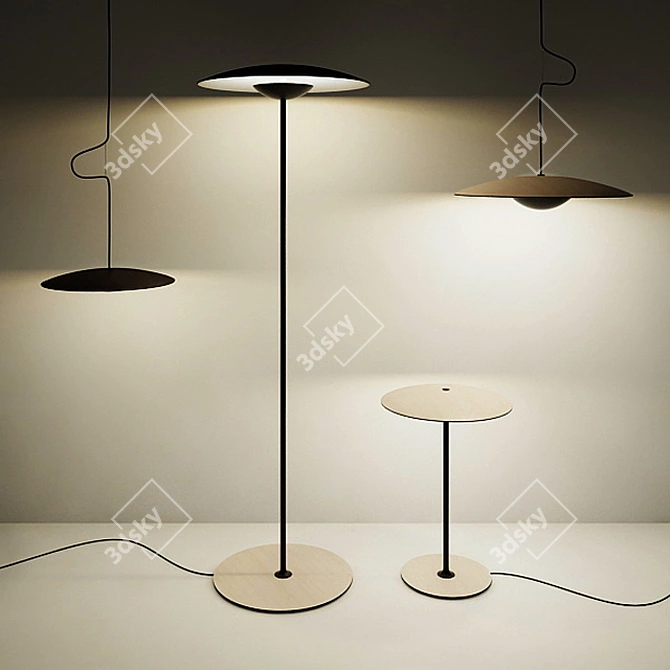 Ginger Lighting Collection: Chandeliers, Lamp, and Floor Lamp 3D model image 3