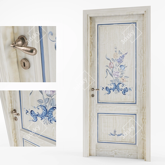 Tuscan Charm: Restored Italian Classic Door 3D model image 1