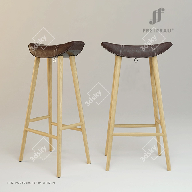 ErgoSaddle Bar Stool 3D model image 1