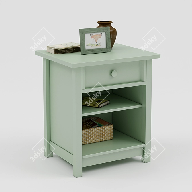 Sauder Rainwater Side Table: Detailed Design & Spacious Drawer 3D model image 1