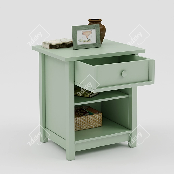 Sauder Rainwater Side Table: Detailed Design & Spacious Drawer 3D model image 2