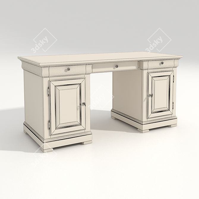 Classic Writing Desk Selva E6081 3D model image 2