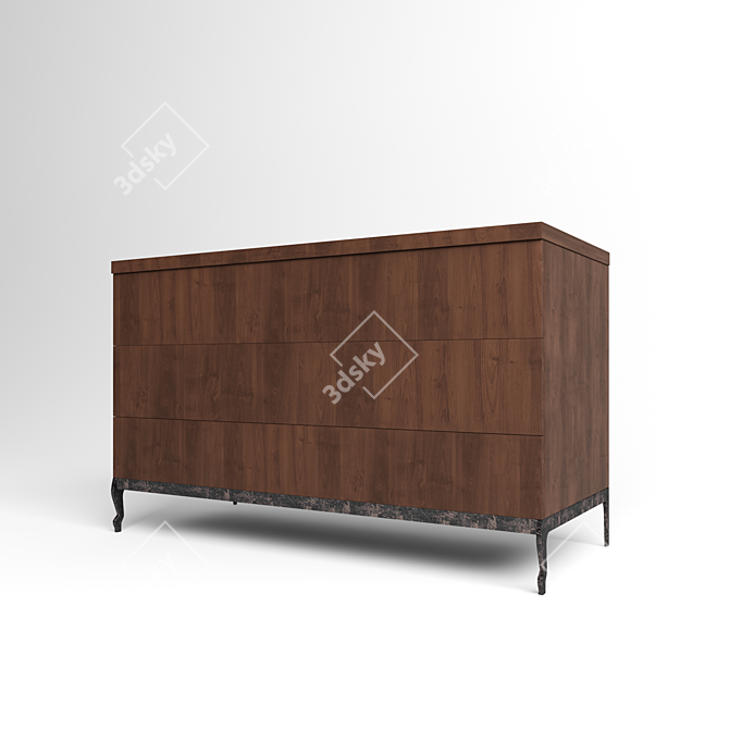 Stylish Iron-Leg Chest 3D model image 1