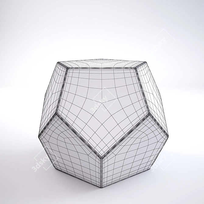 Elegant Kare Polygon Copper Table 3D model image 3