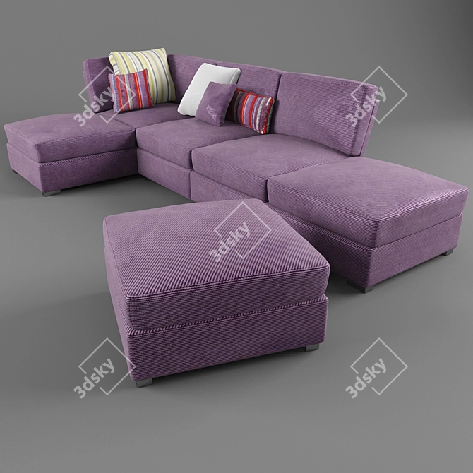 Modular Angle Sofa 3D model image 1