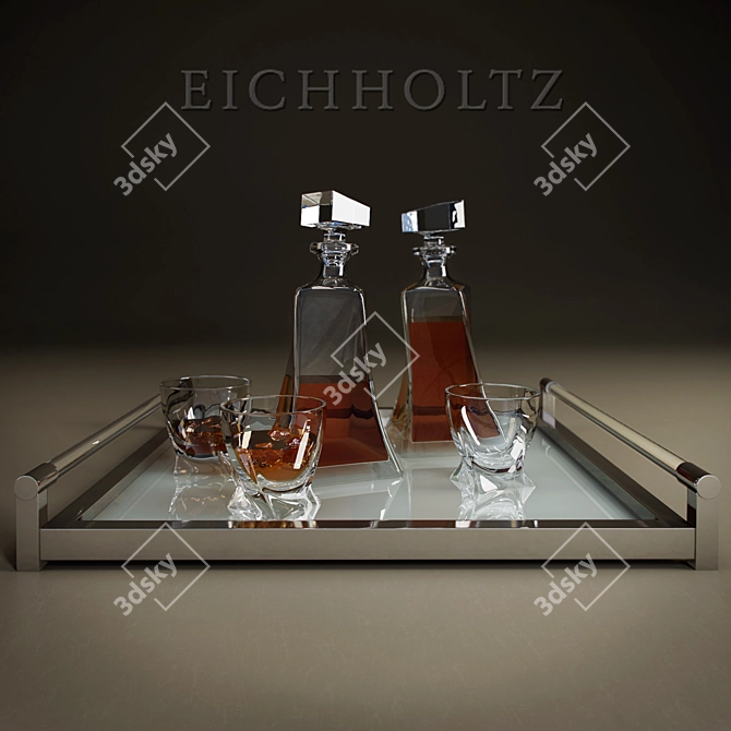 Luxury Eichholtz Collection: Tray, Pitchers & Glasses 3D model image 1