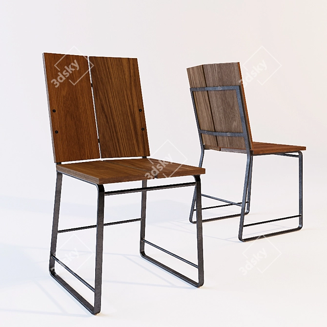 Loft-Style Minimalist Chair 3D model image 1