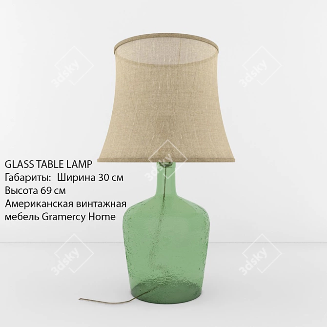 Vintage Gramercy Home Glass Table Lamp 3D model image 1