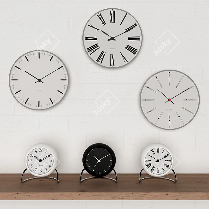 Arne Jacobsen Designer Clock 3D model image 1