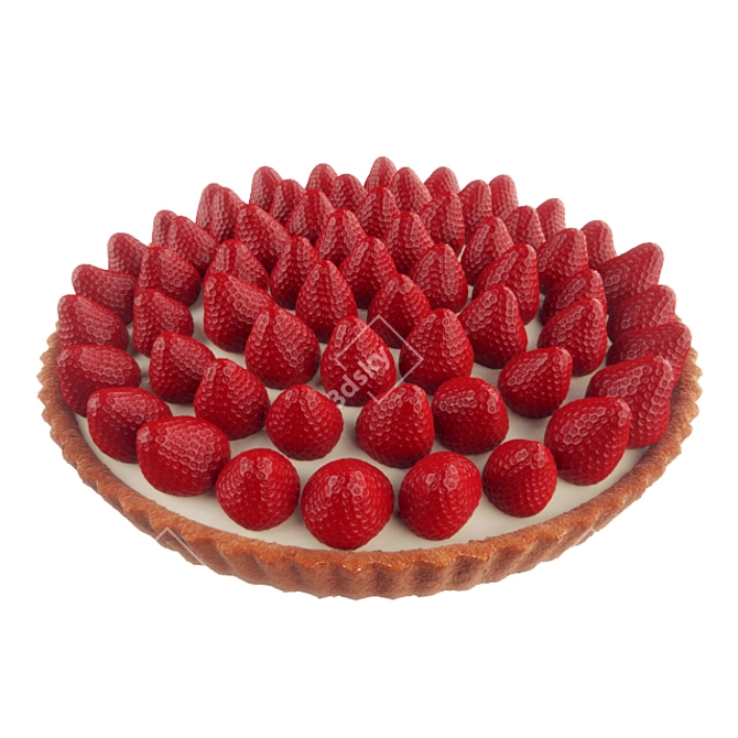 Delicious Strawberry Cake 3D model image 1