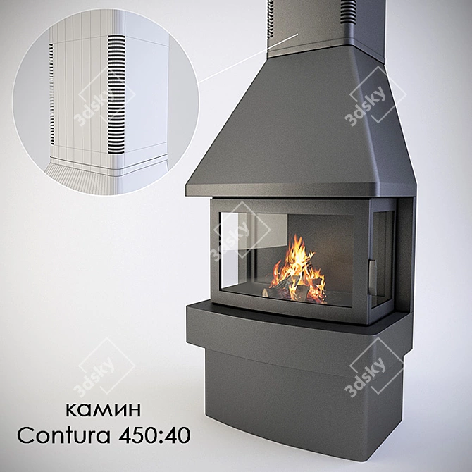 Contura 450:40 - Stylish Fireplace 3D model image 1