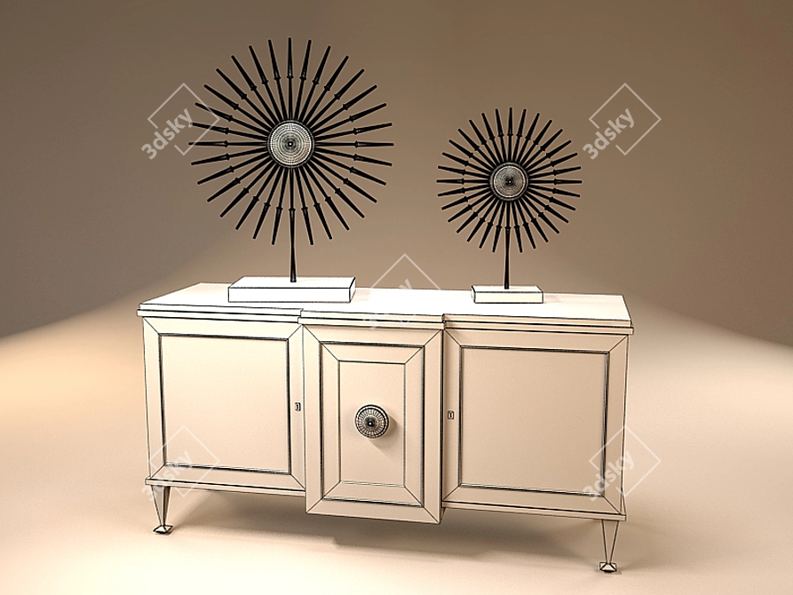 Modern Grey Console: Global Views Marcel 3D model image 2