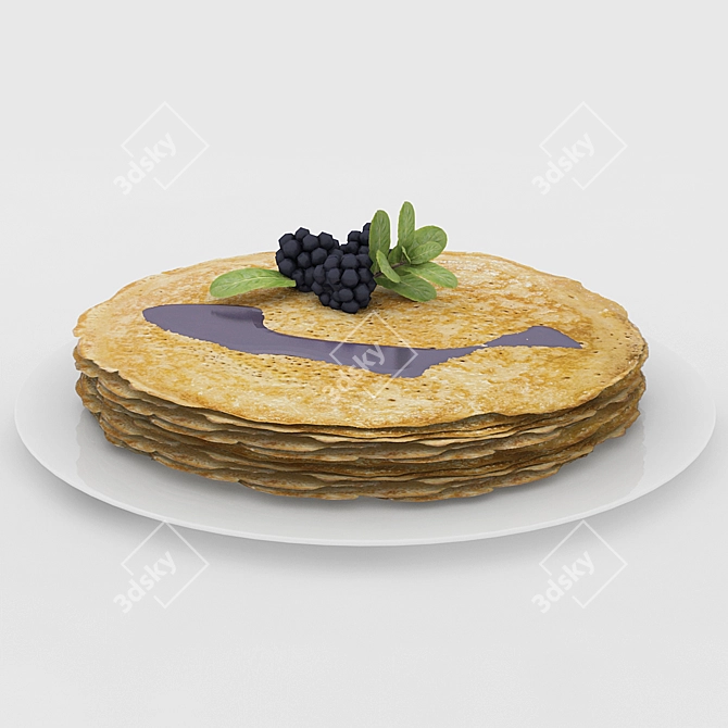 Berrylicious Pancakes 3D model image 1