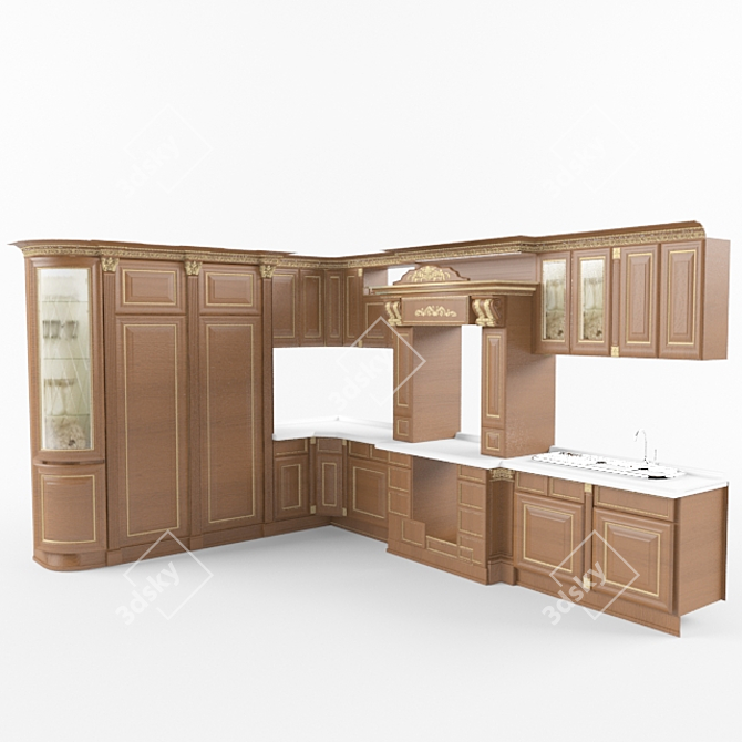 Modern Kitchen Design: Sleek and Functional 3D model image 1