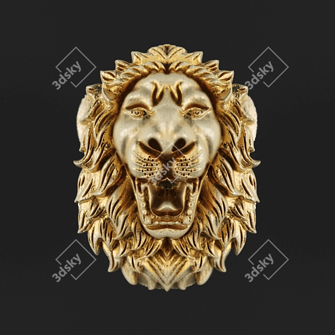 Majestic Lion Wall Decor 3D model image 1