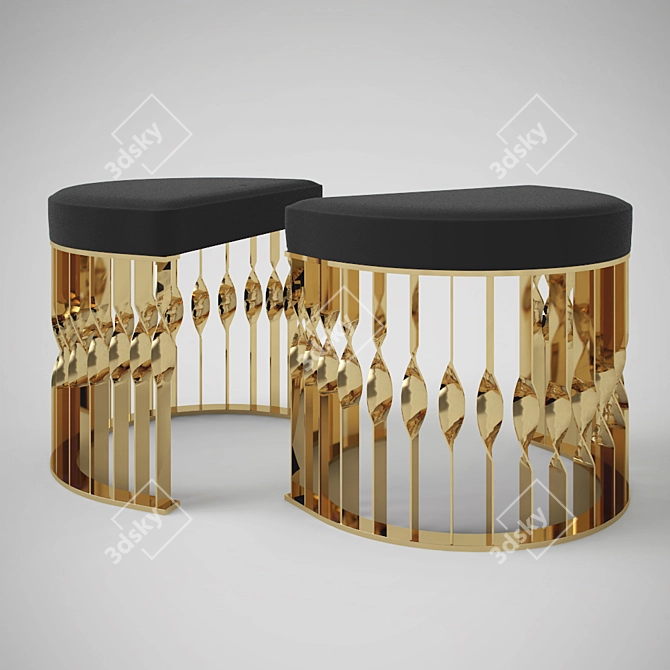 Luxury Mandy Stool: Elegant and Versatile 3D model image 1