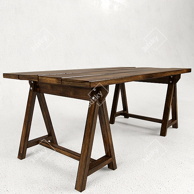 Vintage Style Dining Table 3D model image 1