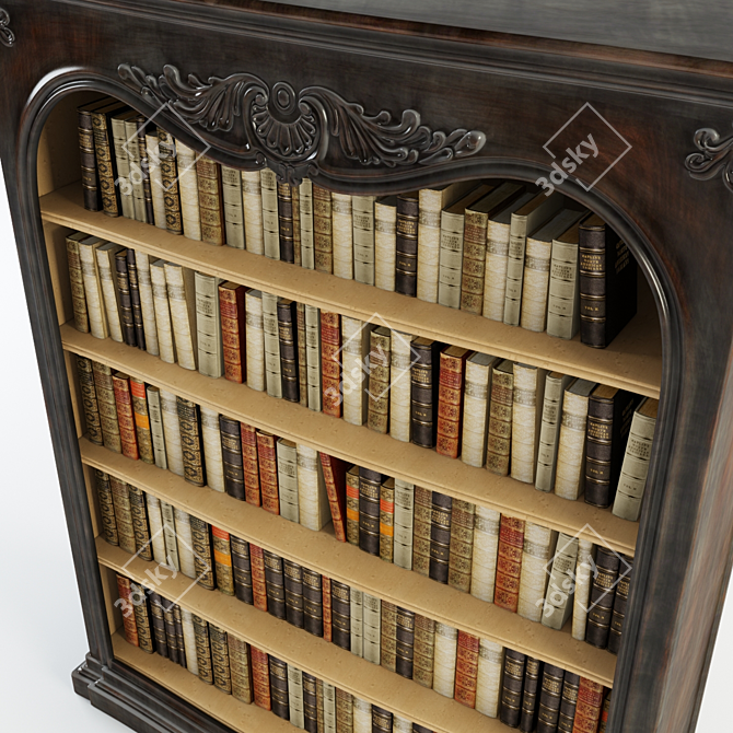 Vintage Bookshelf Bundle - CHELINI art.2129 3D model image 2