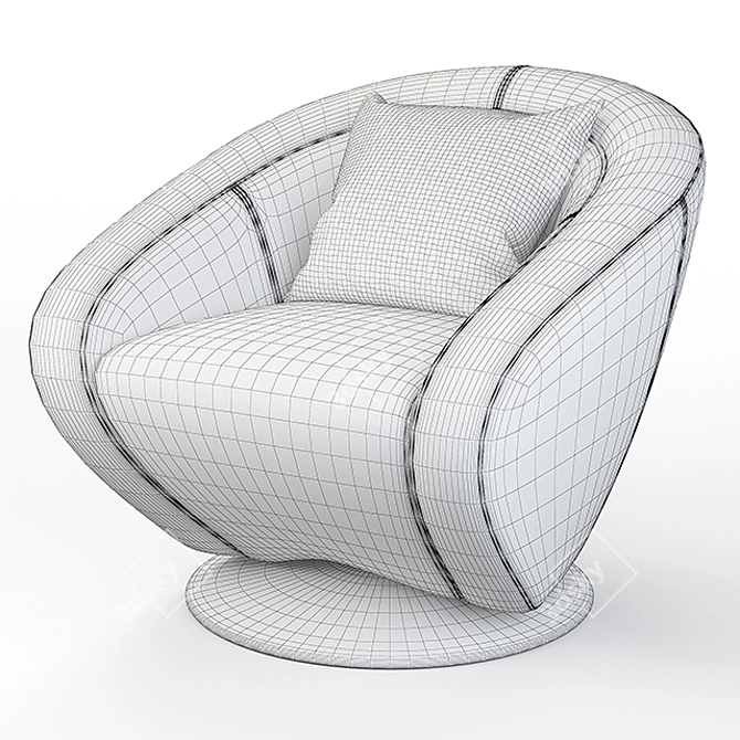 Kiss Armchair: Elegant and Comfortable 3D model image 2