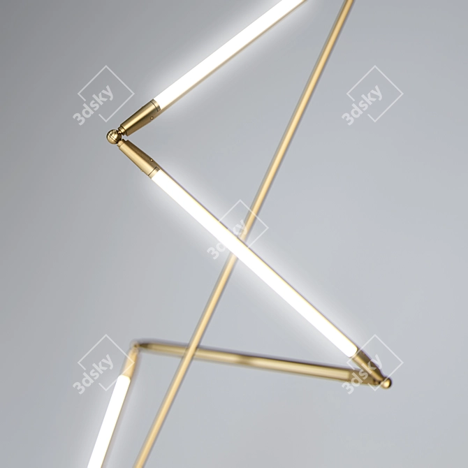 Brass Hardware Helix Floor Lamp 3D model image 2