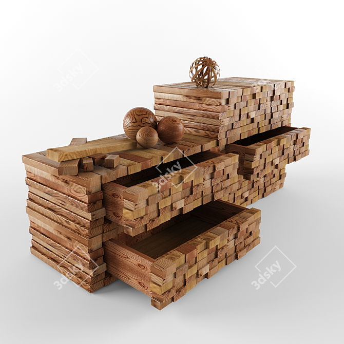 Swisscrafted Woodenheap: Transformable Modular Furniture 3D model image 1