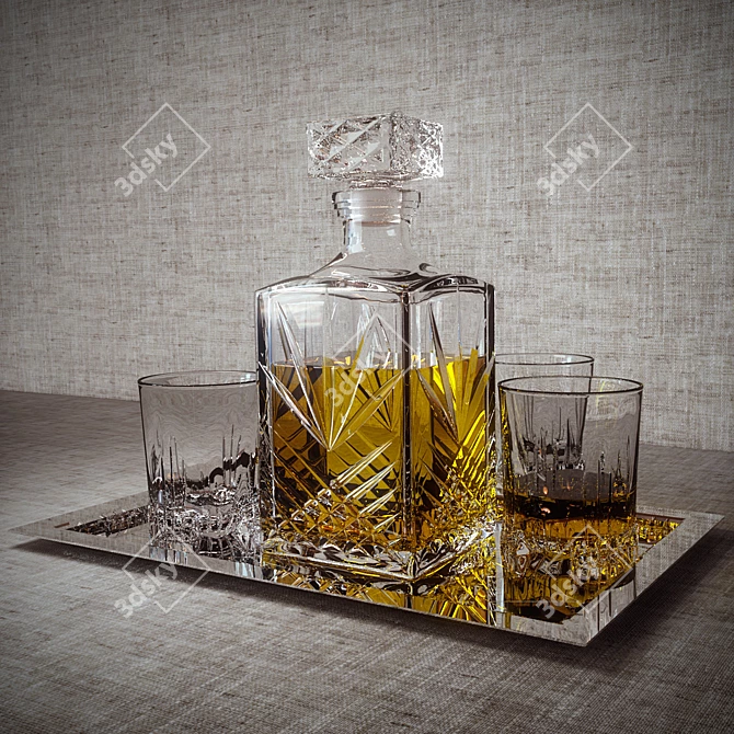 Title: Elegant Bormioli Rocco SELECTA Whiskey Set 3D model image 1