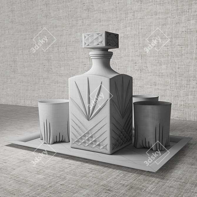 Title: Elegant Bormioli Rocco SELECTA Whiskey Set 3D model image 2