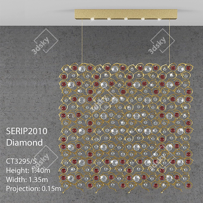 Luxurious SERIP2010 Diamond Chandelier 3D model image 1