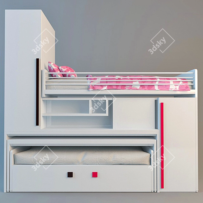 Dielle K12 Kids Transforming Bed 3D model image 1