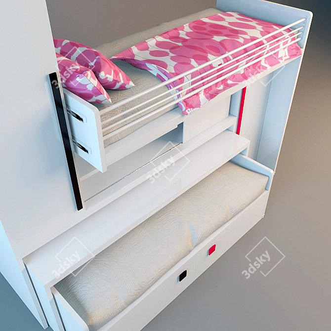 Dielle K12 Kids Transforming Bed 3D model image 2