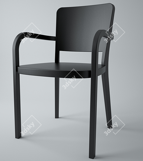 Elegant Bentwood Chair with Moulded Plywood Back 3D model image 1