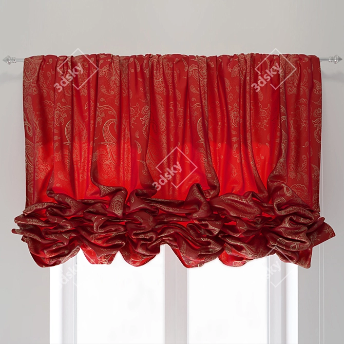 Elegant Austrian Curtains: Perfectly Tuned Vray Materials 3D model image 2