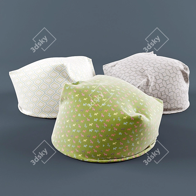 Cozy Comfort Ottoman 3D model image 1