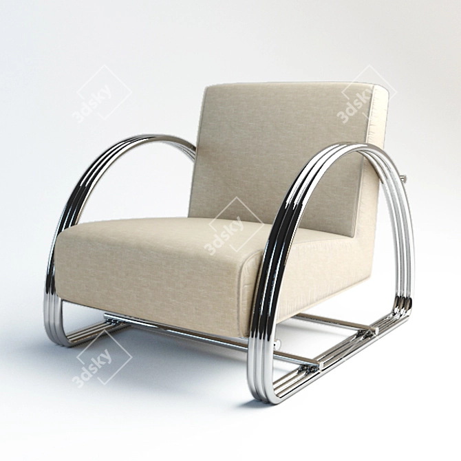 Basque Accent Chair - Sleek & Stylish 3D model image 1