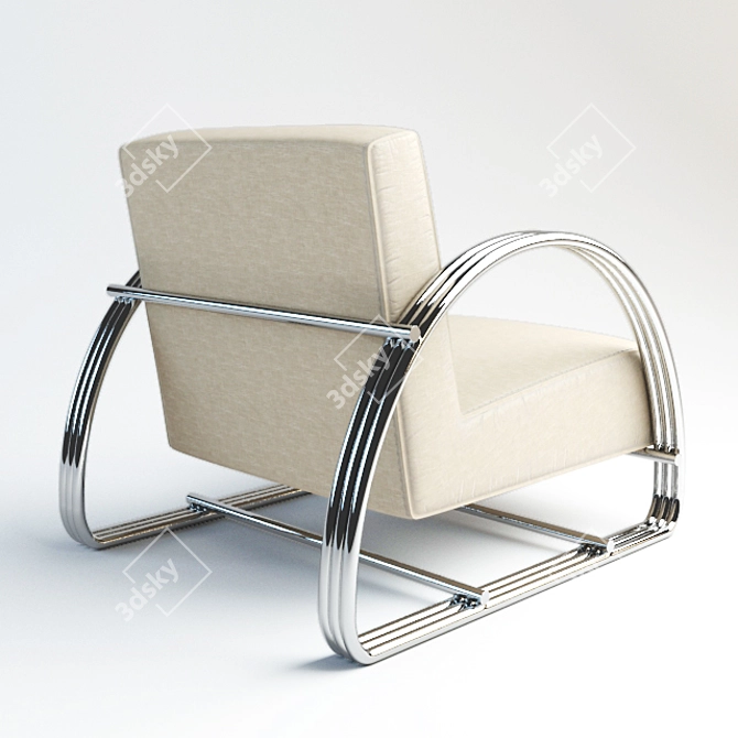 Basque Accent Chair - Sleek & Stylish 3D model image 2