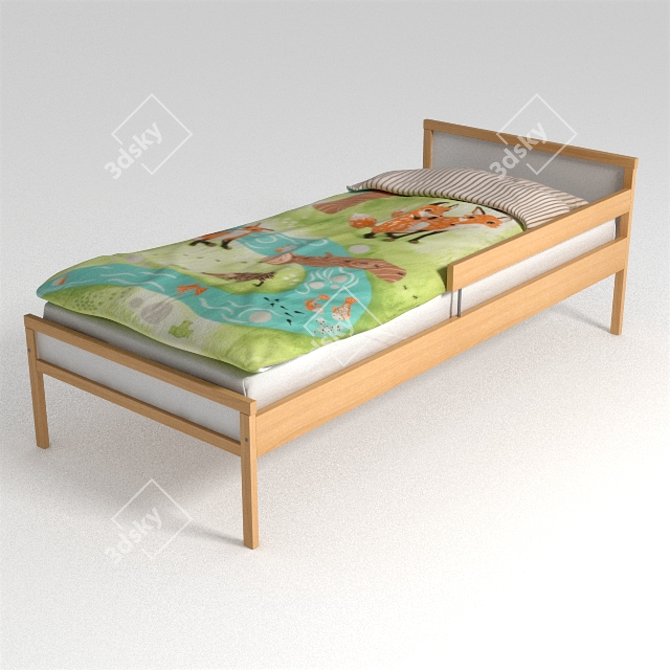 SNIGLAR Children's Bed - 70x160cm 3D model image 1