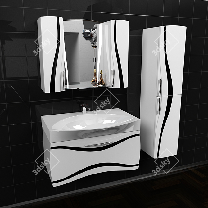 Modern 800 Edelform Bathroom Set 3D model image 1