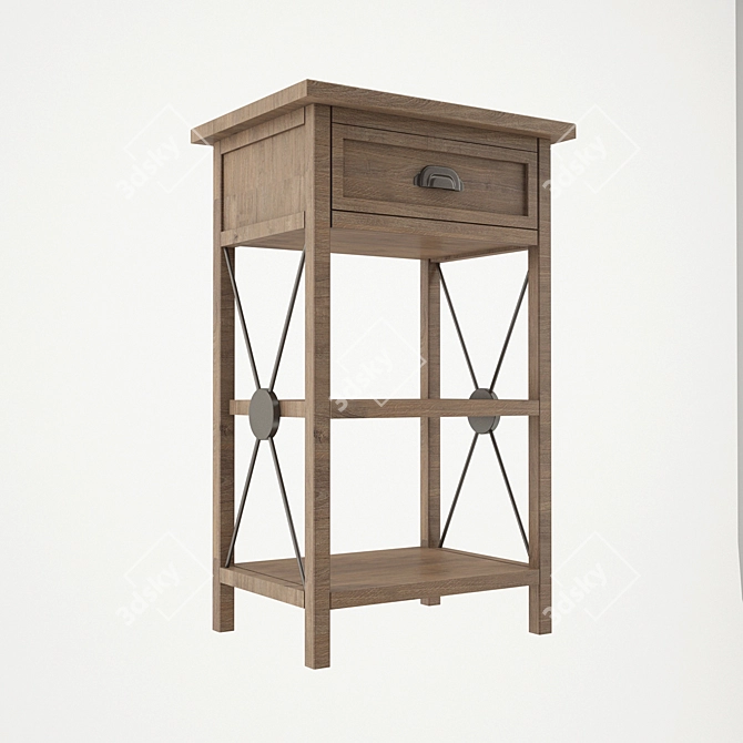 Stylish Shoe Rack 3D model image 1