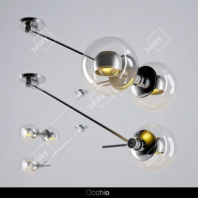 Elegant LED Ceiling Light 3D model image 1