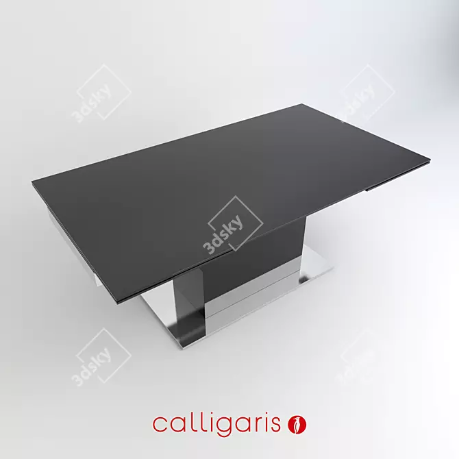 Sleek Buffet Park Glass Table 3D model image 2